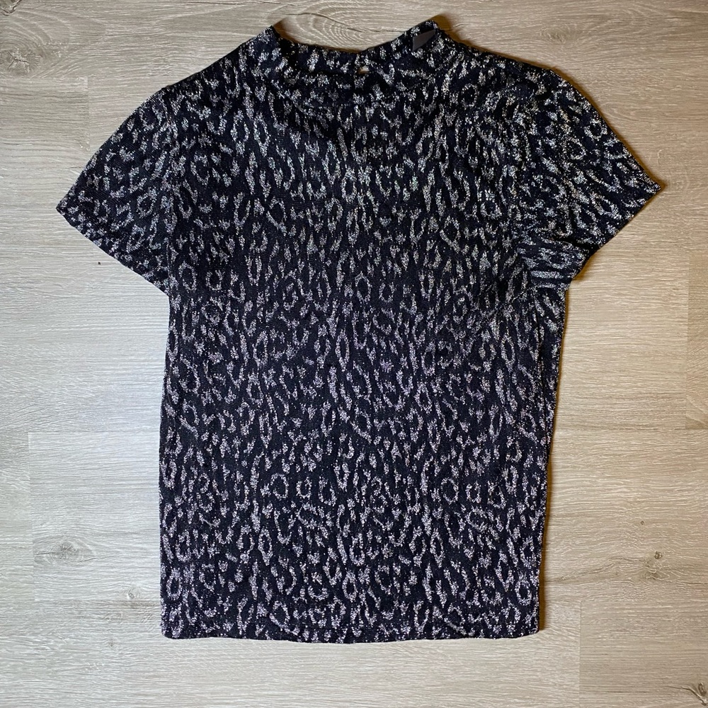 Kids mesh glittery see-throw top